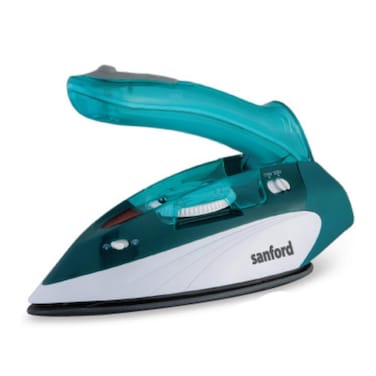 Sanford 900-1100W Travel Steam Iron, Dual Voltage Portable Iron with Foldable Handle &amp; Ceramic Coating Soleplate, for Home &amp; Travel (Green)