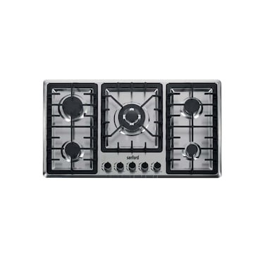 Sanford SF5465GH 5-Burner Gas Hob, Built-in Stainless Steel Gas Stove with Heavy-Duty Cast Iron Grates &amp; Electric Ignition