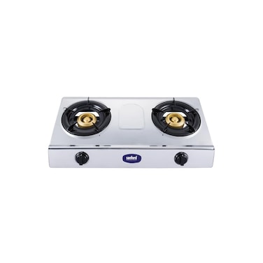 Sanford 2-Burner Gas Stove, Heavy Cast Iron Burners, Low Gas Consumption, Auto Ignition, Stainless Steel Body SF5356GC