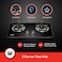 Sanford 2 Burner Gas Hob with Pulse Ignition, 8mm Tempered Glass, and Cast Iron Burners, Model SF5403GC