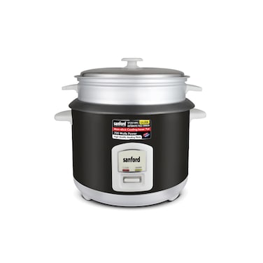 Sanford Automatic Rice Cooker with Steamer, 1.5L, 700W, Non-Stick Pot, Heating Plate, Stainless Steel Cover, SF2514RC (Black)