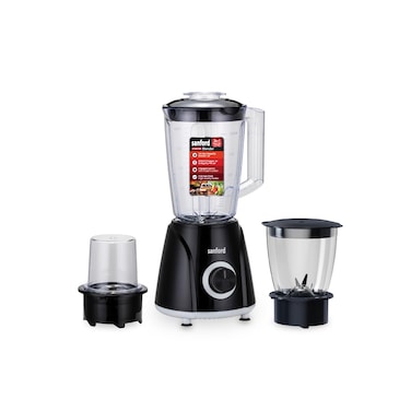 Sanford 3-in-1 Blender and Mill, 400W Powerful Motor, 1.6L Capacity, Stainless Steel Blades, 2-Speed Control with Pulse Function, SF6807BR (Black)