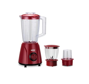 Sanford 3-in-1 Blender and Mill, 400W Powerful Motor, 1.6L Capacity, Stainless Steel Blades, 2-Speed Control with Pulse Function, SF6807BR (Maroon)