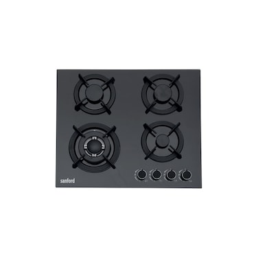 Sanford 4 Burner Gas Hob, Tempered Glass Cooktop, Flame Supervision Device (FSD), Cast Iron Pan Support, Electric Ignition, Blue Flame, Low Gas Consumption SF5451GH
