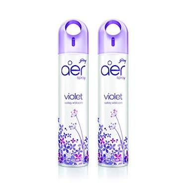 Godrej Aer Spray, Home &amp; Office Air Freshener - Violet Valley Bloom, 300ml (Pack Of 2)