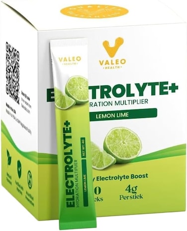 فاليو مزيج مشروب الكتروليت + مرطب بالليمون والليمون، عبوة من 20 قطعة - مسحوق الكتروليت للترطيب السريع والطاقة والتعافي والاداء - اجمالي 80 غرام - مكمل غذائي خالٍ من السكر
