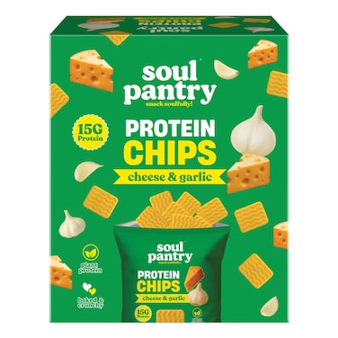 Soul Pantry - Protein chips - Cheese &amp; garlic - Pack of 10