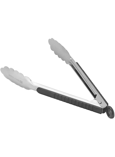 Royalford Kitchen 12" Tongs   Non-Slip &amp; Easy Grip Stainless Steel Handle - Smart Locking Clip - Heat Resistant, Food Grade - Handy Utensil for Cooking, Serving, Barbecue, Buffet, Salad, Ice &amp; Oven