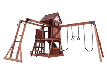 Mountpeak - Vinson Massif Swing Set &amp; Playhouse with wooden roof