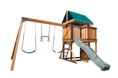 Mountpeak - Logan Swing Set &amp; Playhouse with balcony