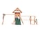 Mountpeak - Double Decker Everest Swing Set  &amp; Playhouse with wooden roof
