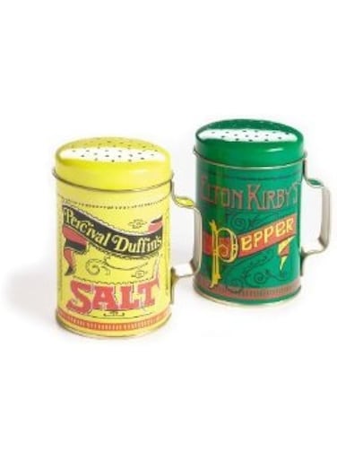 Fox Run Tin Plated Steel Salt and Pepper Shaker Set, 10 oz Capacity (Pack of 2)
