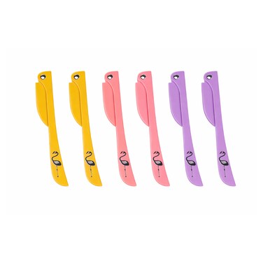 شفرة حواجب 6 قطع – أداة إزالة شعر الوجه (أصفر/وردي/بنفسجي)