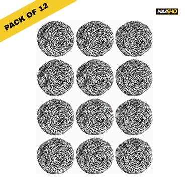Heavy Duty Stainless Steel Scrubber Pads &ndash; Rust-Resistant Multipurpose Kitchen Cleaning Scrubbers for Pots, Pans, Grills, Stove &amp; Sink (Pack of 12)