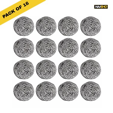 Heavy Duty Stainless Steel Scrubber Pads &ndash; Rust-Resistant Multipurpose Kitchen Cleaning Scrubbers for Pots, Pans, Grills, Stove &amp; Sink (Pack of 16)