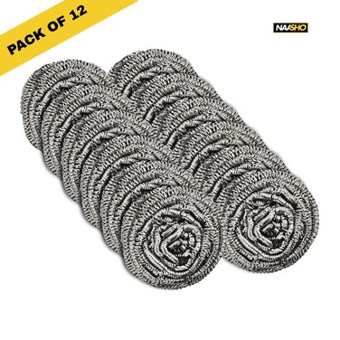 Heavy Duty Stainless Steel Scrubber Pads &ndash; Rust-Resistant Multipurpose Kitchen Cleaning Scrubbers for Pots, Pans, Grills, Stove &amp; Sink (Pack of 12)