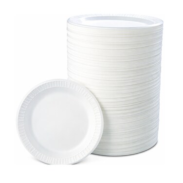 Heavy Duty Disposable Plates &ndash; White Party Plates for Catering, Birthday Parties, Weddings &amp; Events (Pack of 100)