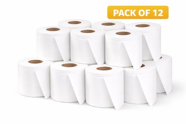 Toilet Paper Rolls &ndash; Soft &amp; Strong Household Bath Tissue, Absorbent Bathroom Paper Rolls for Home &amp; Daily Use (Pack of 12)