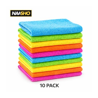 10 Pack Microfiber Cleaning Cloths 30x40 cm Multicolor, Ultra Absorbent Lint-Free Reusable Towels for Kitchen, Car, Windows &amp; Household Cleaning