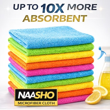 10 Pack Microfiber Cleaning Cloths 30x40 cm Multicolor, Ultra Absorbent Lint-Free Reusable Towels for Kitchen, Car, Windows &amp; Household Cleaning