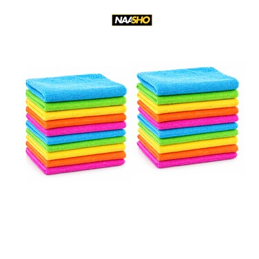 20 Pack Microfiber Cleaning Cloths 30x40 cm Multicolor, Ultra Absorbent Lint-Free Reusable Towels for Kitchen, Car, Windows &amp; Household Cleaning