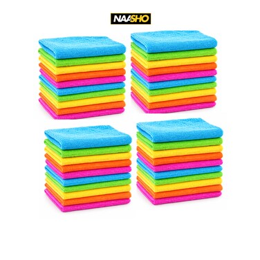 40 Pack Microfiber Cleaning Cloths 30x40 cm Multicolor, Ultra Absorbent Lint-Free Reusable Towels for Kitchen, Car, Windows &amp; Household Cleaning