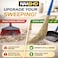Heavy Duty Whisk Broom with Long Handle &ndash; Indoor Floor Sweeping Brush for Home, Kitchen, Garage &amp; Office Cleaning