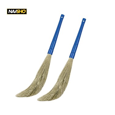 Heavy Duty Whisk Broom with Long Handle &ndash; Indoor Floor Sweeping Brush for Home, Kitchen, Garage &amp; Office Cleaning (pack of 2)