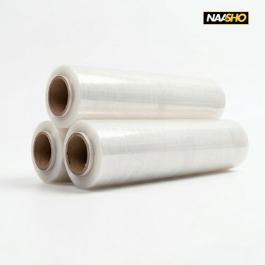 Strong Stretch Wrap for Packing &amp; Shipping &ndash; Clear Plastic Pallet Wrap for Moving and Storage Protection (Pack of 3)