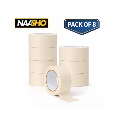 Heavy Duty Masking Tape for Painting, Home Repair &amp; DIY Projects &ndash; Easy Tear Paper Tape (Pack of 8)