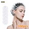 Disposable Shower Caps 100 PCS &ndash; Waterproof Clear Hair Caps for Shower, Spa, Salon &amp; Hair Treatment