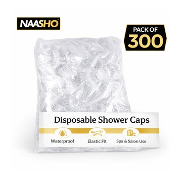Disposable Shower Caps 300 PCS &ndash; Waterproof Clear Hair Caps for Shower, Spa, Salon &amp; Hair Treatment
