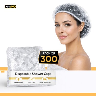 Disposable Shower Caps 300 PCS &ndash; Waterproof Clear Hair Caps for Shower, Spa, Salon &amp; Hair Treatment