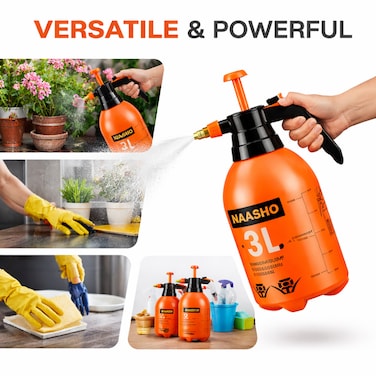 Premium 3L Pump Sprayer Bottle &ndash; Multi-Purpose Garden Pressure Sprayer for Plants, Car Wash, Cleaning &amp; Disinfecting &ndash; Durable &amp; Leakproof Design