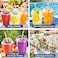 Crystal Clear Disposable Cups with Dome Lids &ndash; Durable Smoothie &amp; Juice Cups for Cold Drinks, Parties, Cafes &amp; Events (50 Packs)