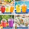 Crystal Clear Disposable Cups with Dome Lids &ndash; Durable Smoothie &amp; Juice Cups for Cold Drinks, Parties, Cafes &amp; Events (100 Packs)