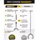 Walking Cane Quad Base &ndash; Adjustable Height Walking Stick with Non-Slip Rubber Feet &amp; Comfortable Grip for Daily Use