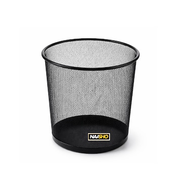 Premium Black Mesh Wastebasket &ndash; Strong Metal Trash Bin for Office, Home, Desk, Lightweight &amp; Sturdy