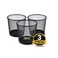 Premium Black Mesh Wastebasket &ndash; Strong Metal Trash Bin for Office, Home, Desk, Lightweight &amp; Sturdy (Pack of 3)