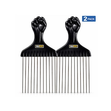 Premium Afro Pick Comb &ndash; Strong Wide Tooth Hair Comb for Natural, Curly &amp; Coily Hair Care (Pack of 2)