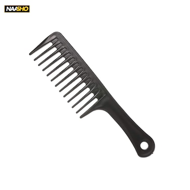 Wide Tooth Detangling Handgrip Paddle Hair Comb for Long Hair (Black)