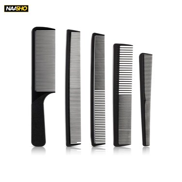 5 Pieces Hair Cutting Comb Barber Comb Hair Styling Combs Fine Teeth Carbon Comb Set Anti Static Heat Resistant Hairdressing Tapered Comb for Men Women