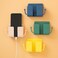 4Pcs Wall Mount Phone Holder Adhesive Wall Phone Mount Charging Stand and Remote Control Stand Multipurpose Socket Pocket Universal Deck Storage Box for Bedroom, Kitchen, Bathroom, Office