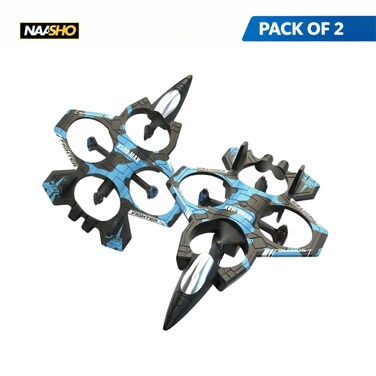 362 Degree Fighter Aircraft Remote Control Toy Anti-Collision Design, Colorful Lights + Headless Mode, Suitable for Outdoor Flying (Pack of 2)
