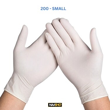 Latex examination powder free white Gloves (200 Small)