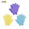 Pieces Exfoliating Gloves Body Scrub Bath Gloves, Double Sided Exfoliating Gloves for Body clean, Skin Shower Scrubber (3 Pairs Random Colors)
