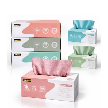 Reusable Microfiber Cleaning Rags Roll &ndash; Multi-Purpose Wiping Rag Duster, Washable Kitchen Cloths (Pack of 3)