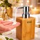 Premium Natural Bamboo Liquid Soap Dispenser,Lotion Sanitizer Shower Gel Bottle Refillable Container for Bathroom  (Pack of 2)