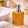 Premium Natural Bamboo Liquid Soap Dispenser,Lotion Sanitizer Shower Gel Bottle Refillable Container for Bathroom  (Pack of 2)