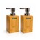 Premium Natural Bamboo Liquid Soap Dispenser,Lotion Sanitizer Shower Gel Bottle Refillable Container for Bathroom  (Pack of 2)